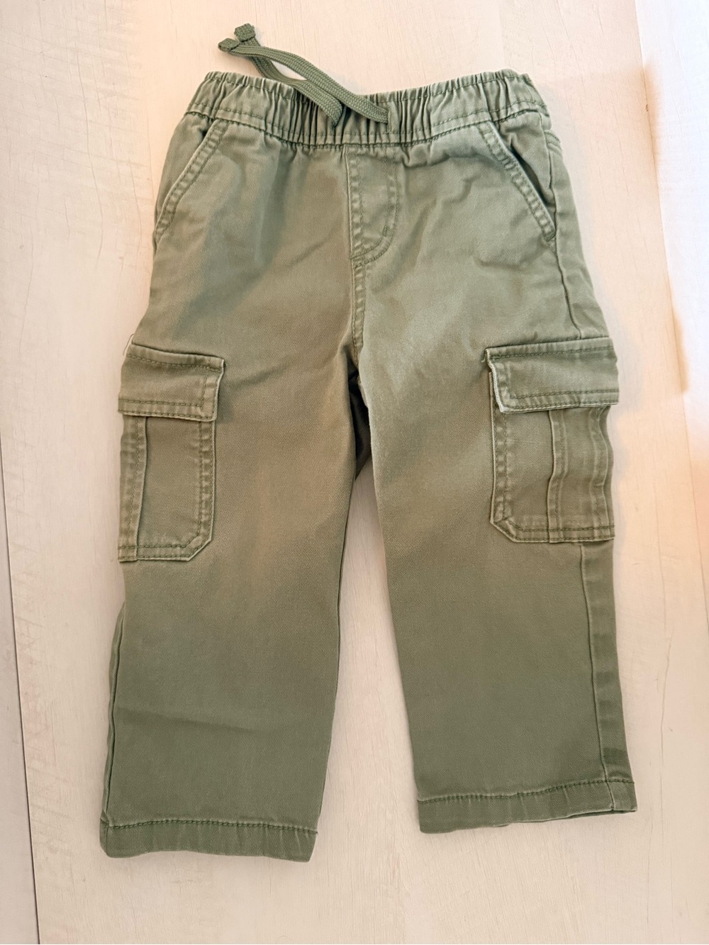 Cat & Jack Kids Olive Cargo Pants - Drawstring Waist